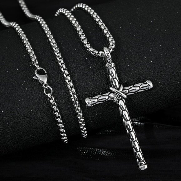 ❤️New Christian Cross Steel Pendant Necklace for women/men, N90201P145 - Picture 7 of 9